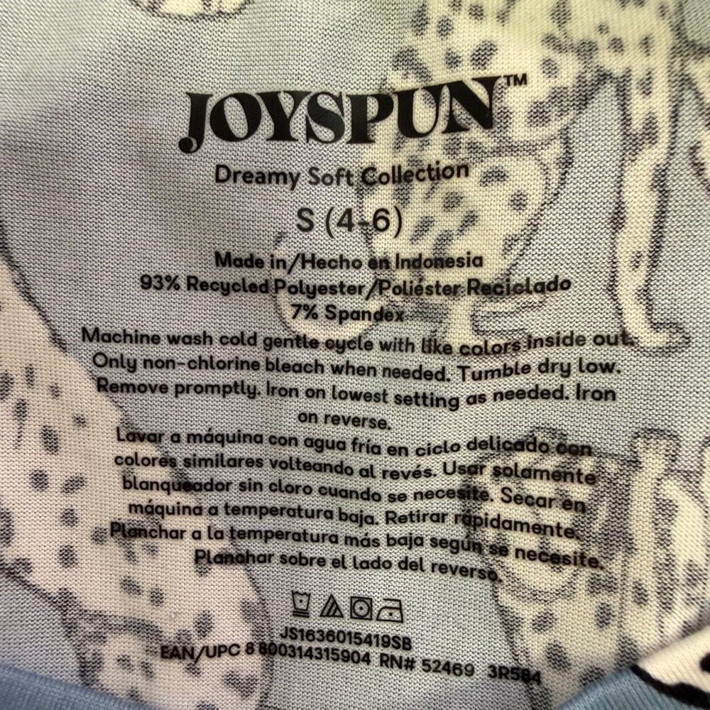 Joyspun Blue Dalmatian Dog Print Pajama Set Dreamy Soft S 4-6 Womens Top Pants - Picture 4 of 7